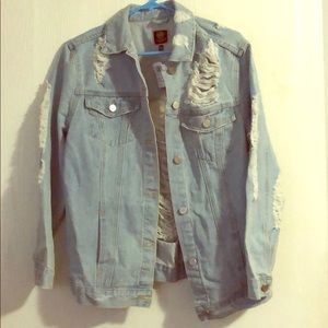 Frayed jean jacket